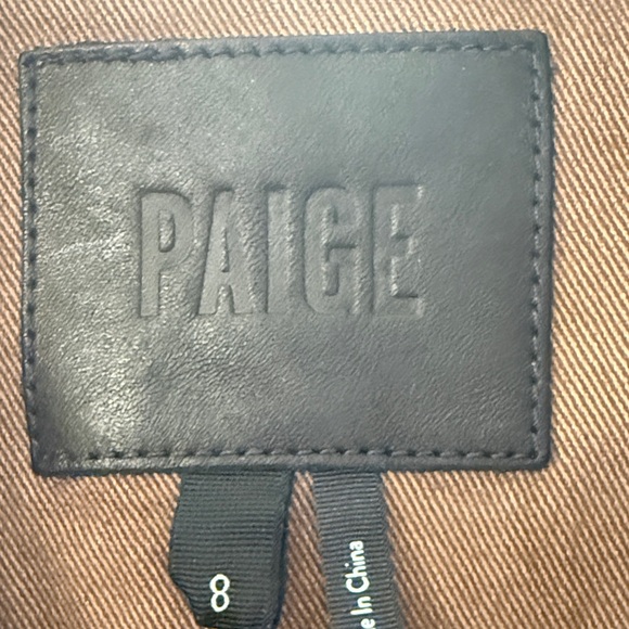 PAIGE DENIM Chocolate Brown Sleeveless Belted Zip Up Jean Dress Size 8 NWOT - Picture 6 of 8